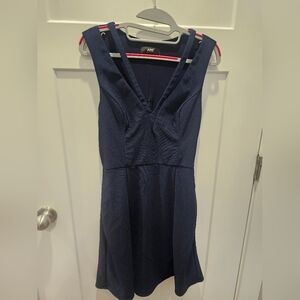 "ABS Allen Schwartz Navy Blue Sleeveless V-Neck Cocktail Dress Women’s M"